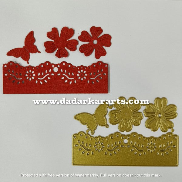 Flower Butterfly Lace Border Edge Metal Cutting Dies