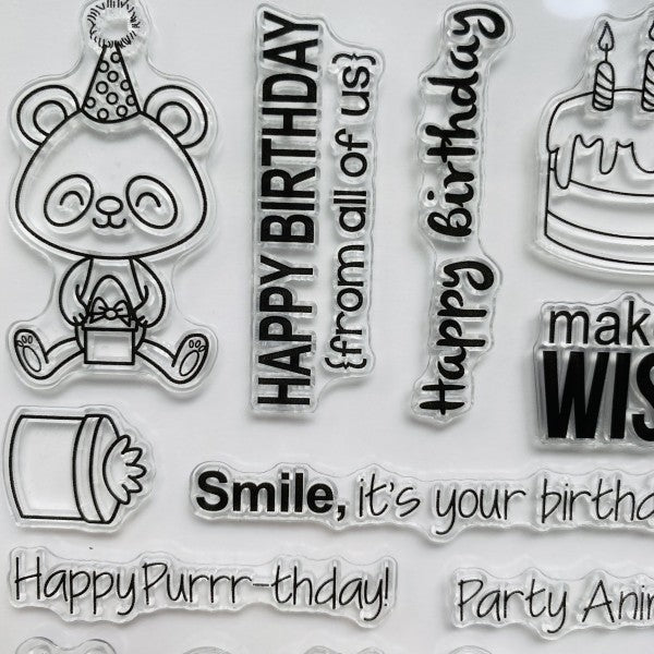 happy birthday wishes clear stamp by get inspired 16x11x3cm
