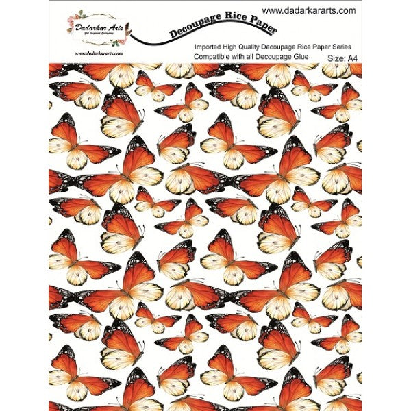 Butterfly 2 Rice Paper A4 By Get Inspired