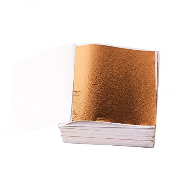 Copper Leaf Sheets 25 Sheets Gilding Gold Foil Paper for Paintings, Arts  Crafts, Nail Deco,Furniture 15x15cms