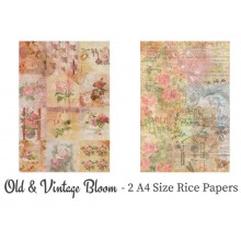 Old & Vintage Bloom Pack of 2 Rice Paper A4 By Get Inspired