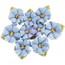 Fabric Flowers With Beads & Flocking - South Island By Prima Marketing