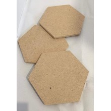 DIY Hexagon Coasters Set of 8 for DIY Activities MDF 4inch Diameter (Thickness 3.5mm)