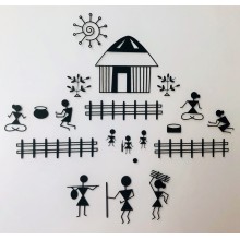 Warli House Clear Stamp Set 7inchx 7inch Pk/20 Stamps