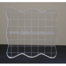 Stamping Acrylic Grid Square Block 7.5cmsx7.5cms