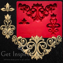 Avant- Garde Corners and Motif Silicone Mould 5.75x4.5inch By Get Inspired