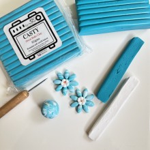 Teal Blue Polymer Casty Clay Make 'n' Bake 125gms for DIY Jewellery, Miniatures,Dolls