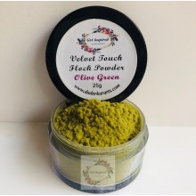 Olive Green Velvet Touch Flock Powder By Get Inspired- 25ml Jar