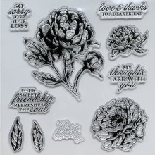 flowers design clear stamp by get inspired 14x14x1cm