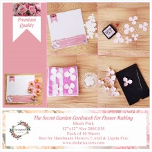 Blush Pink 12"x12" The Secret Garden Cardstock For Flower Making Pack of 10 Sheets