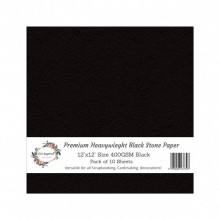 Premium Heavywieght Black Stone Paper 12"x12" 10/Pkg By Get Inspired