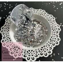 Super Shiny Silver square glitter chunks 3x3mm size heat resistant glitter for Resin , DIY art & Craft 30gms Jar