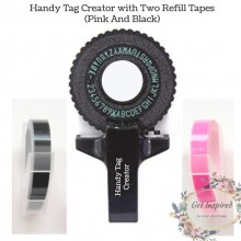 Handy Tag Creator By Get Inspired - Black with Two Refill Tapes