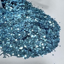 Blue Shine Hexagon Flash Glittering Heat Proof Non Bleeding Glitter for Resin, DIY Art and Craft 80gm by Get Inspired