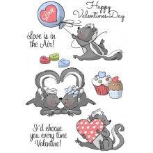 In The Air Art Impressions Valentine's Clear Stamp Set 7"X4"