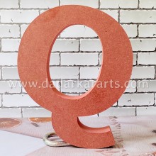 Q Jumbo Alphabet MDF 6inch x 6.25inchx1inch Thick and Strong DIY Raw Base By Get Inspired