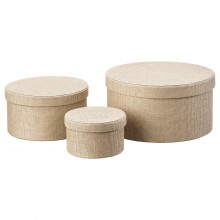 Jumbo Round Boxes Set of 3 Natural Color