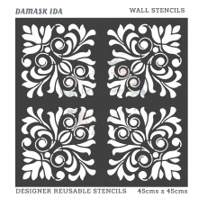 Damask Ida Home Decor Designer Reusable Stencil 45cmsx45cms