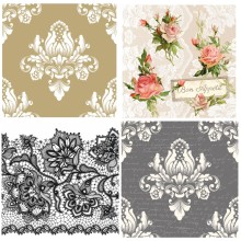 Baroque & Laces Tissue 20pcs Pack of Decoupage Tissue Papers by Get Inspired 4designs, 5each
