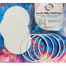 Acrylic White Circle Coasters Base 4.5inch Diameter High Quality Ultra Gloss PK/4 With Border Ring By Get Inspired