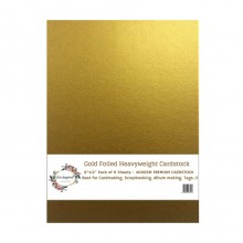 Gold Foiled Heavyweight Cardstock 9"x12" Pack of 6 Sheets - 400GSM