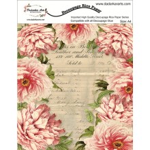 Pink Flowers Rice Paper A4 By Get Inspired