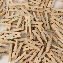 Natural Wood Clips Pack of 20