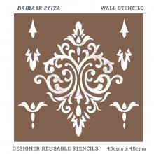 Damask Eliza Home Decor Designer Reusable Stencil 45cmsx45cms