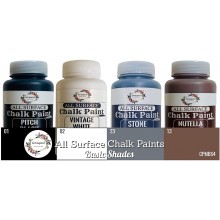 Basic Shades Pack of 4 All surface Ultra Chalky Chalk Paints By Get Inspired 150ml each