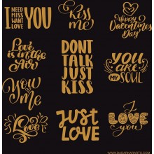 Gold Foiled Black & White Kiss Me Chipboards 8"x8" Pack of 2