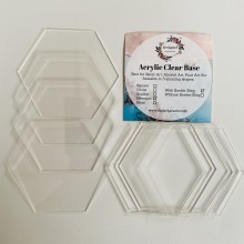 Acrylic coaster Clear Hexagon 4.5inch diameter with 3mm thickness Pk/4 with Rings For Alcohol art, pour art , resin etc