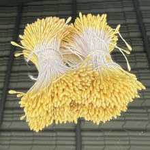 Pearl Yellow 2mm Head Size Flower Making Stiff Thread Pearl Pollens 250pcs (2Bunddles)