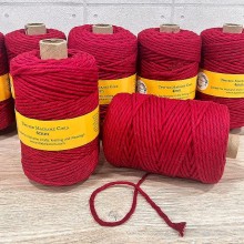 Red Imported Quality Twisted Macram Cord Jumbo Spool of 120Meteres 3-4mm