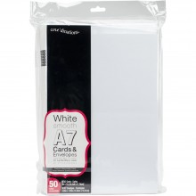 Heavyweight White A7 Cards With Envelopes (5.25"X7.25") 50/Pkg