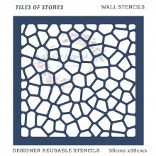 Tiles of Stones Home Decor Designer Reusable Stencil 35cmsx35cms