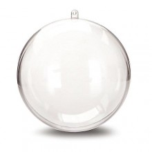 2 Per Pack Clear Plastic Fillable Ornament Balls Christmas DIY Craft Ball for Christmas Party Decorations DIY Bath Bomb Mold Set - 20cms Diameter