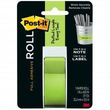 Green Post-It Full Adhesive Roll 1"X400"