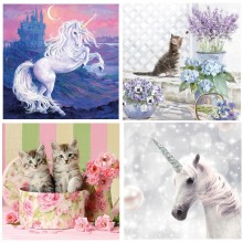Unicorn & Cats Tissues 20pcs Pack of Decoupage Tissue Papers By Get Inspired 4designs, 5each