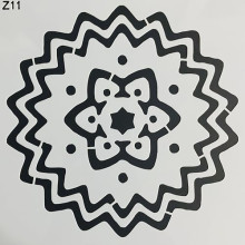 Zig Zag Flower Pattern Home Decor Designer Reusable Stencil 8inchx8inch