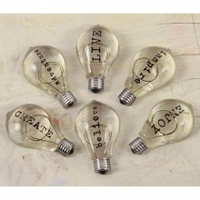 Typo Bulbs #2 6/Pkg Prima Junkyard Findings Vintage Trinkets