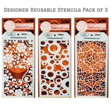 CS7 Combo Pack of 3 Designer Stencils 8x4inch