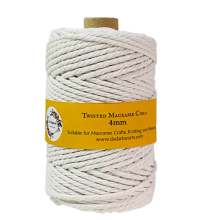 Super White Imported Quality Twisted Macram Cord Jumbo Spool of 120Meteres 3-4mm