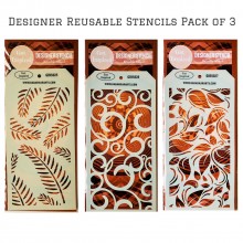 CS6 Combo Pack of 3 Designer Stencils 8x4inch
