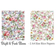 Bright & Fresh Bloom Pack of 2 Rice Paper A4 By Get Inspired