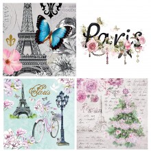 I See Paris 20pcs Pack of Decoupage Tissue Papers by Get Inspired 4designs, 5each