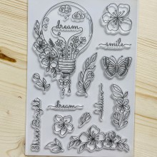 floral design  clear stamp by get inspired 16x11x3cm