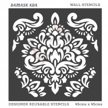 Damask Ada Home Decor Designer Reusable Stencil 45cmsx45cms