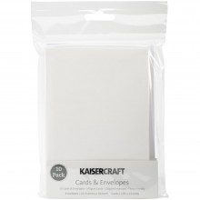 Kaisercraft C6 Cards White W/Envelopes 4.5"X6.25" 10/Pkg