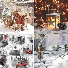 Christmas Decoupage Tissue H Pk/20 (5 Each) 33x33cms by Ambiente Luxury Papers Made in Netherlands