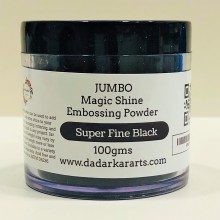 Jumbo Magic Shine Embossing Powder- Super Fine Black 100gms Jar